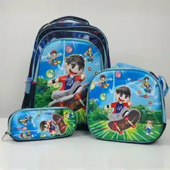 UTILISIMO - Mochila Escolar Bolso Con Efecto 3D Estuche + Lonchera 40 Cm Poliéster Niño Skate Hero