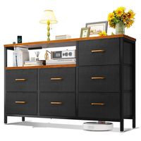 Armario de Almacenamiento Con siete cajones 132×30×90cm Negro