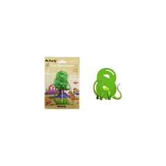GENERICO - Vela de número 8 con dinosaurio 9.5cm