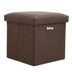 GENERICO - Puff Silla Cubo Organizador Plegable Chico CAFE BELUG