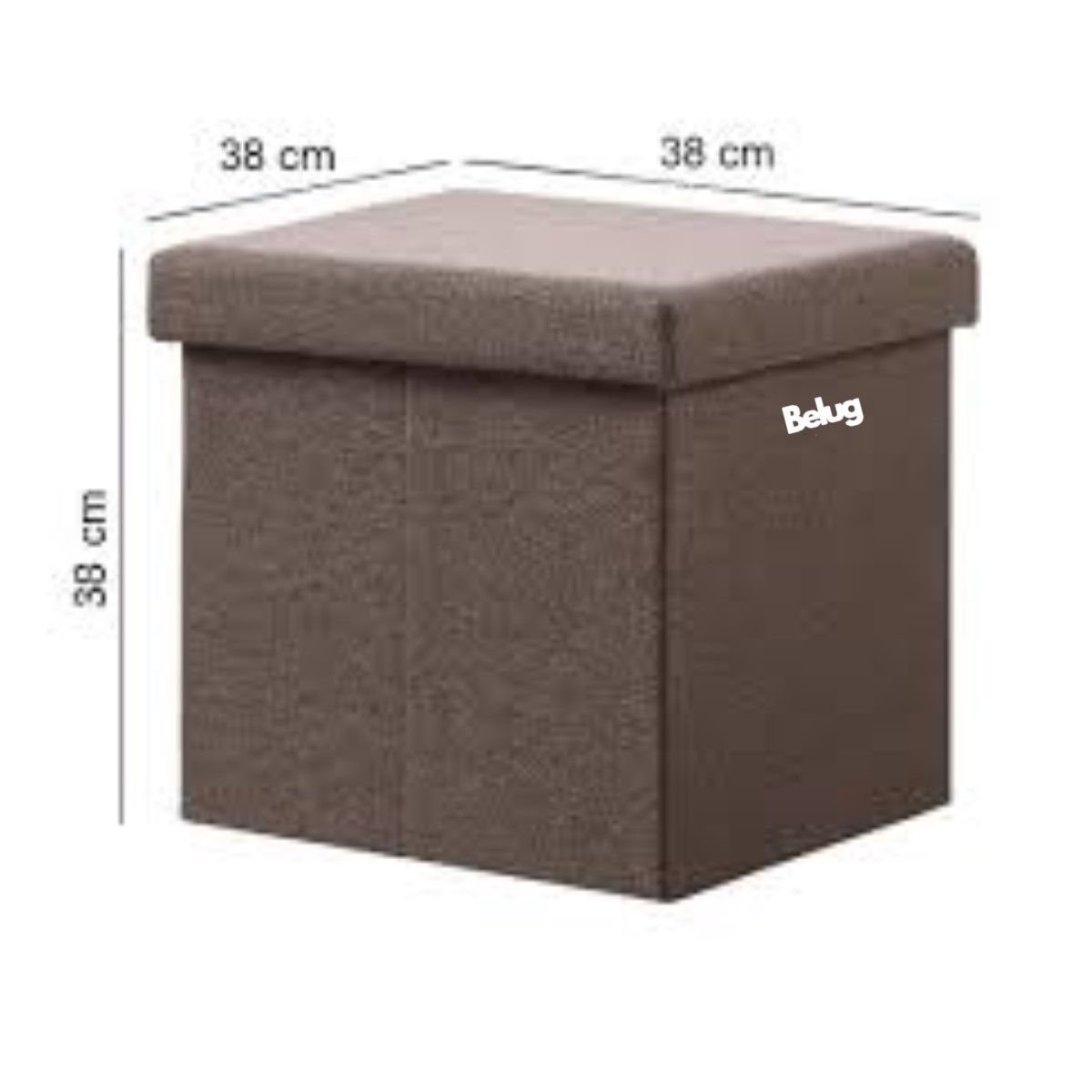 GENERICO - Puff Silla Cubo Organizador Plegable Chico CAFE BELUG