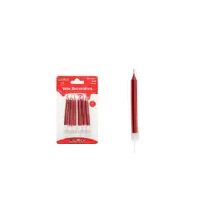 GENERICO - Vela rojo metálico 9cm 6pcs