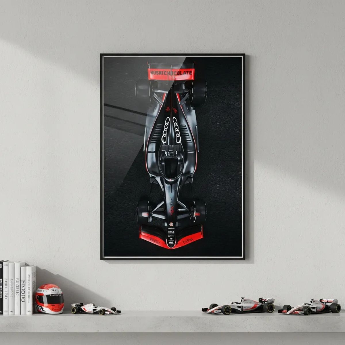 GENERICO - Cuadro Audi Fórmula 1 Negro 2026 F1 + Marco