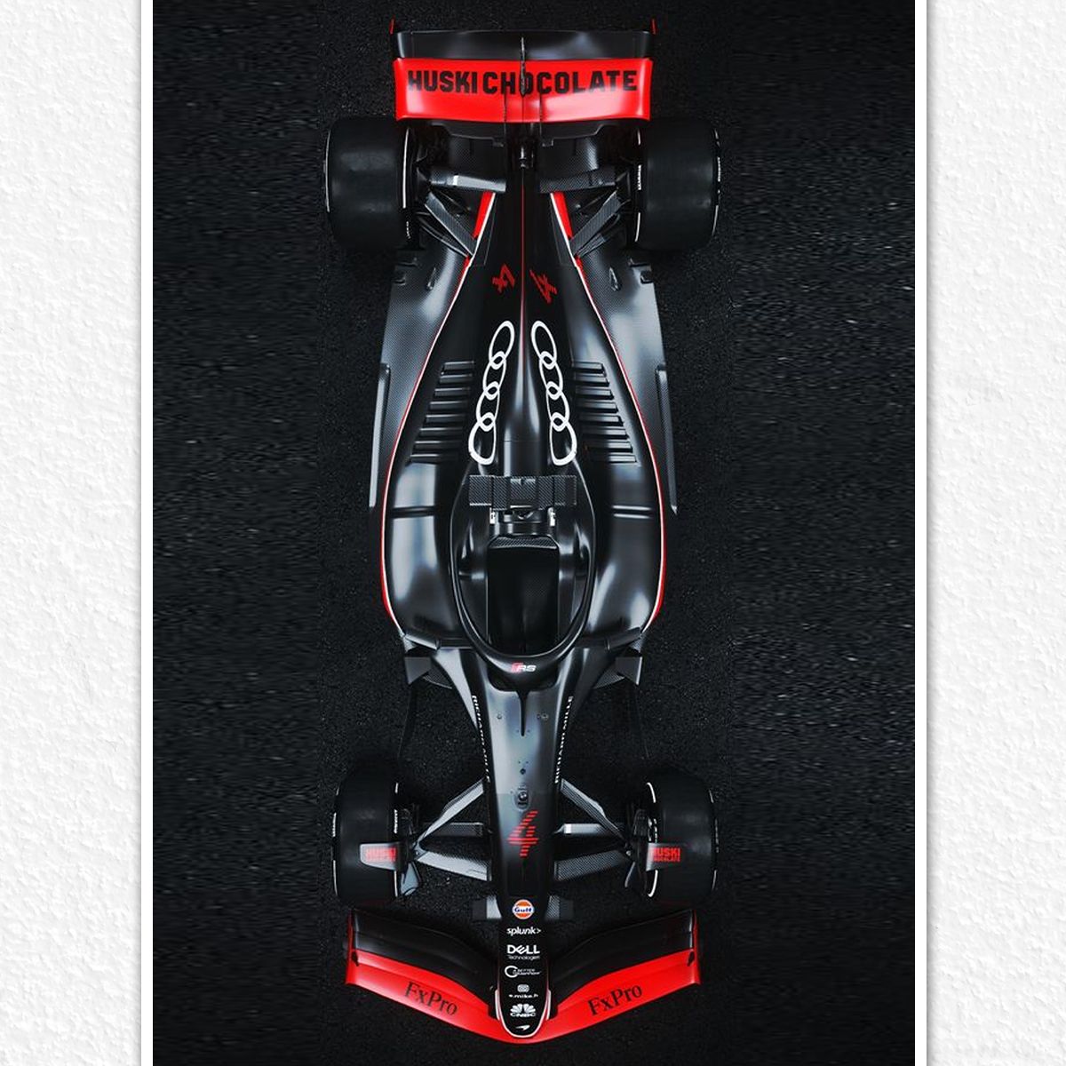 GENERICO - Cuadro Audi Fórmula 1 Negro 2026 F1 + Marco