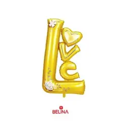 GENERICO - Globo metálico love dorado 64x110cm
