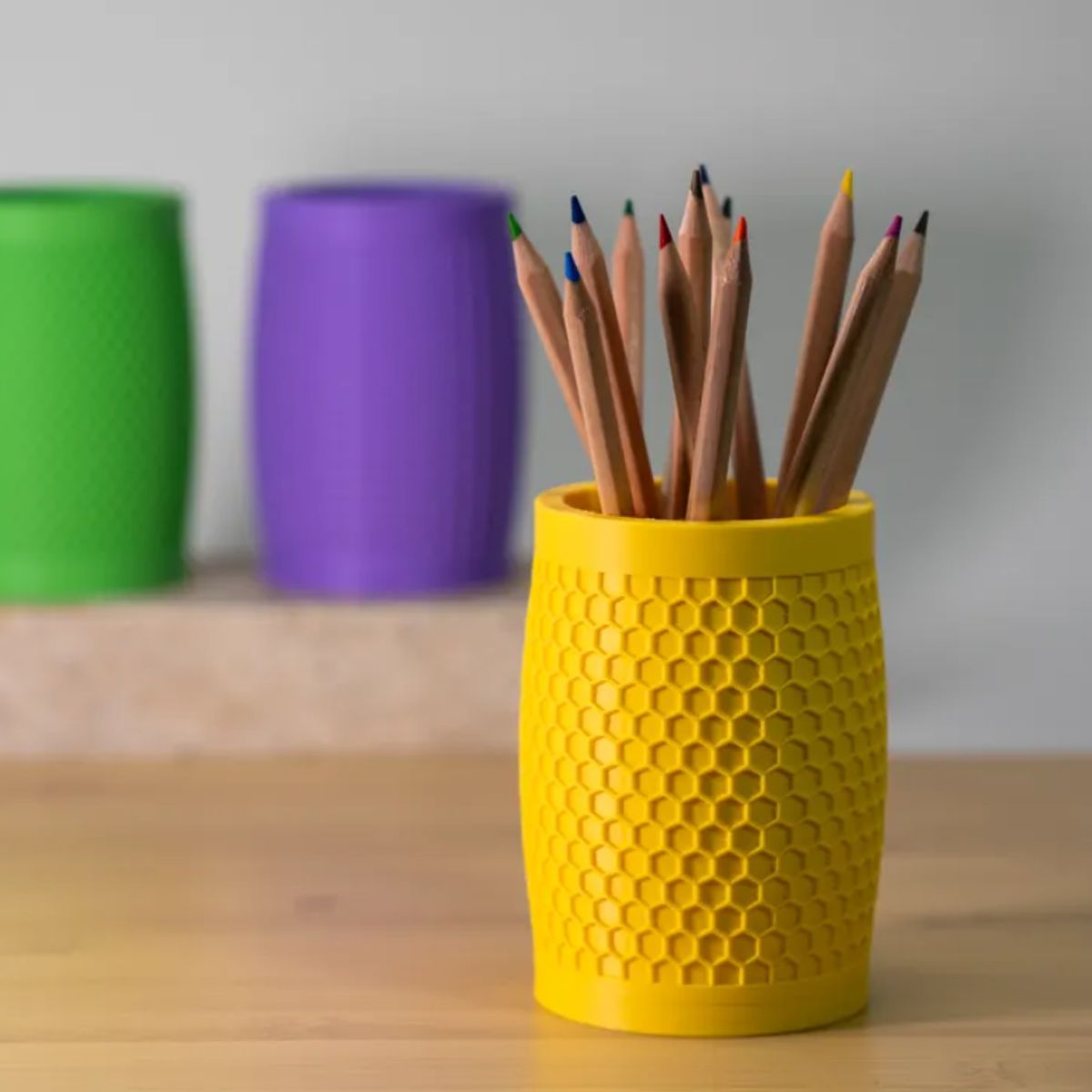 GENERICO - Portalápices con textura hexagonal