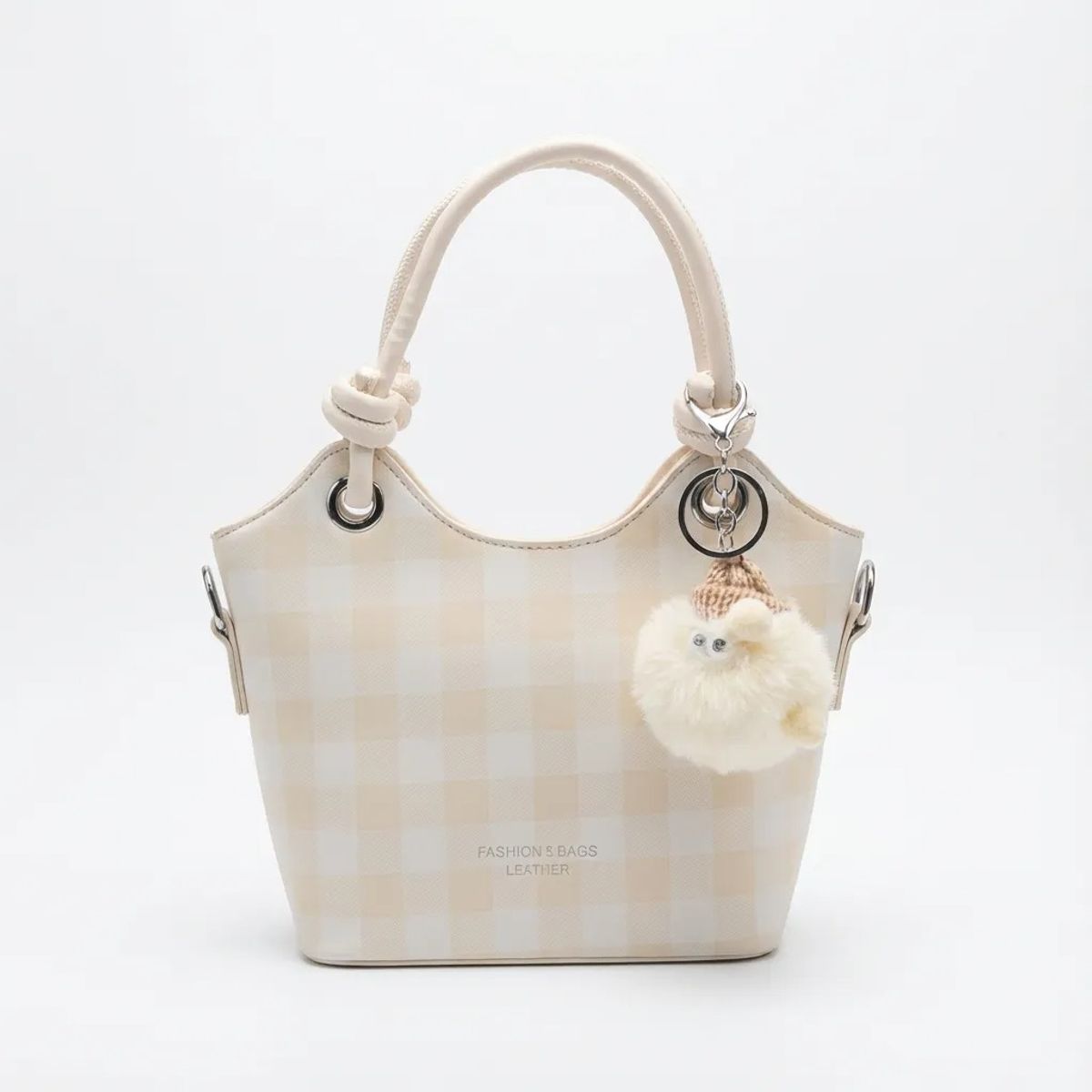 BOVINITA - Cartera Mujer Bandolera Beige Bolso Cute Correa Ajustable
