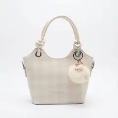 BOVINITA - Cartera Mujer Bandolera Beige Bolso Cute Correa Ajustable