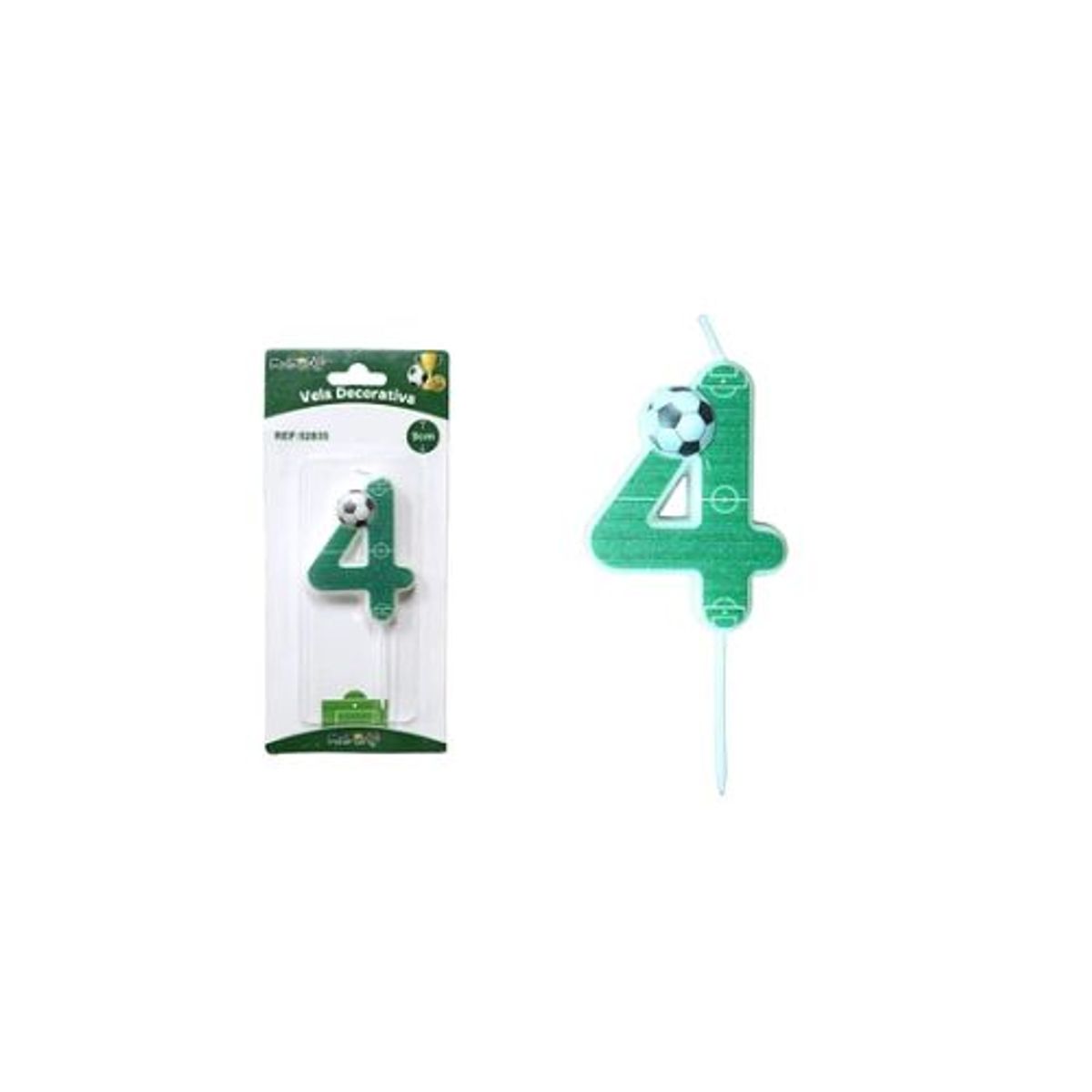 GENERICO - Vela de número 4 con fútbol 5.5cm