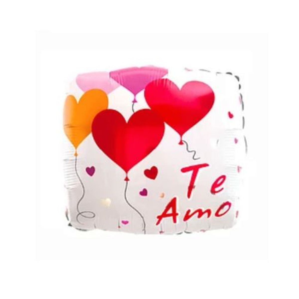 GENERICO - Globo metálico cuadrado te amo con corazones 45cm