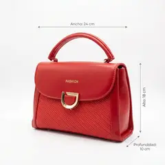 BOVINITA - Cartera Mujer Bandolera Rojo Correa Ajustable Elegante