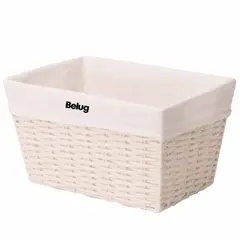 GENERICO - Canasto Cesta Organizadora Estilo Ratán Crema BELUG