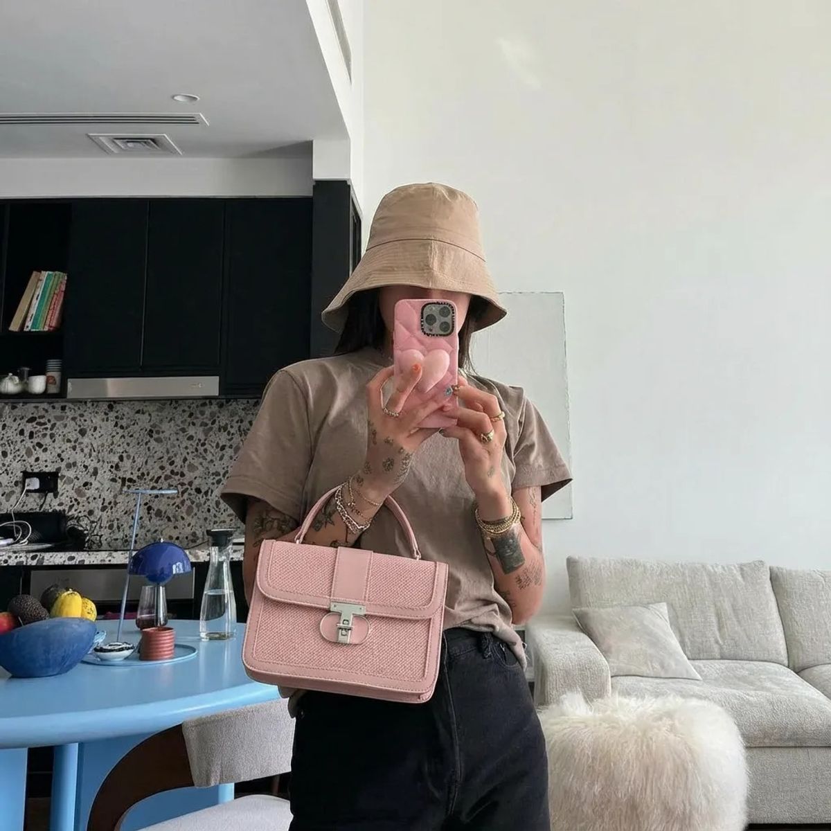 BOVINITA - Cartera Mujer Bolso Bandolera Rosa Handbag Correa Ajustable