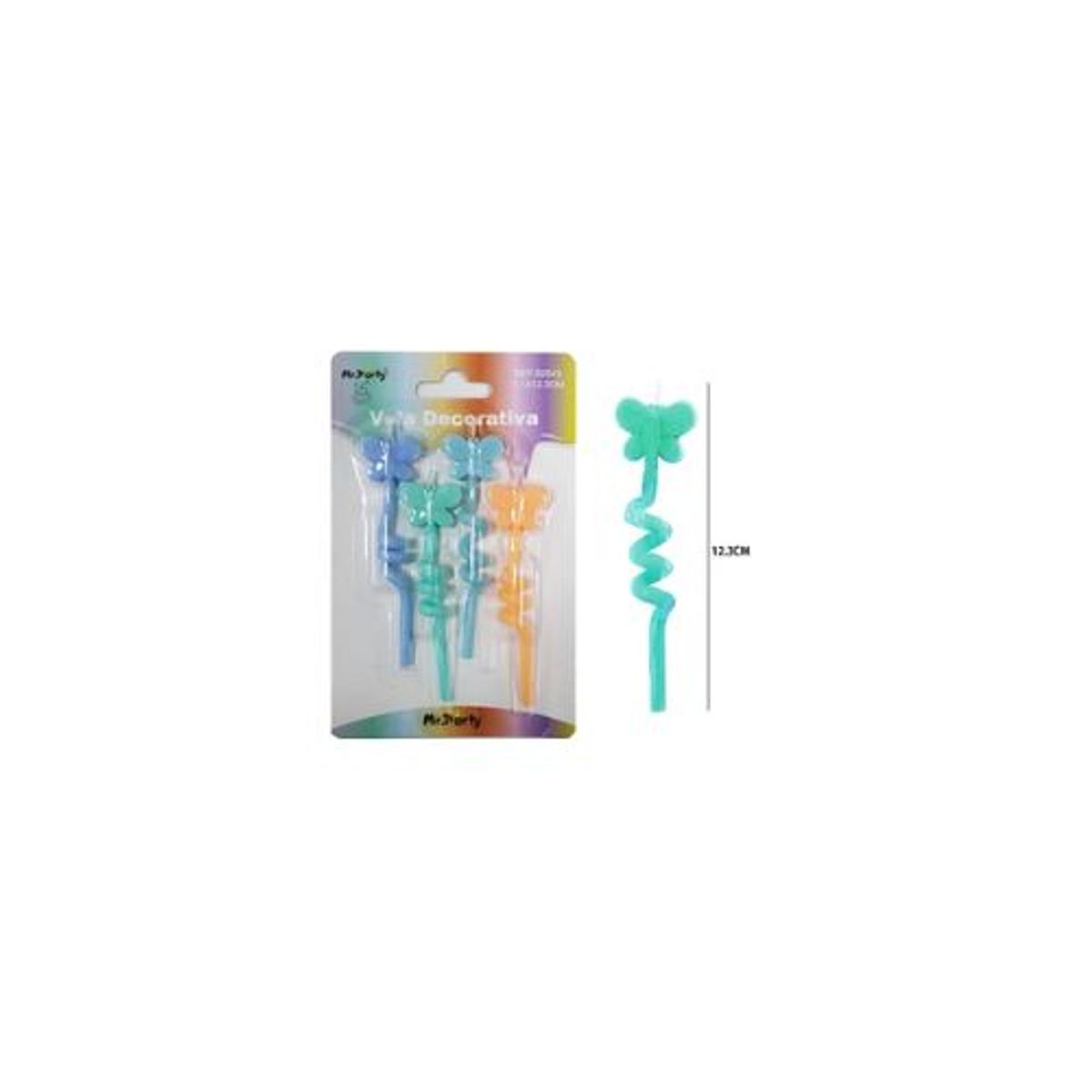 GENERICO - Velas espiral de mariposas 12cm 4pcs