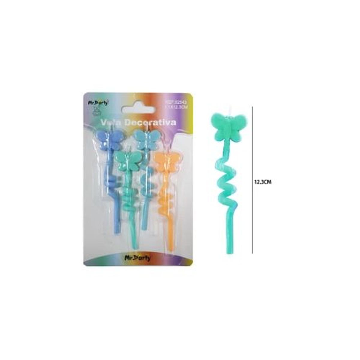 GENERICO - Velas espiral de mariposas 12cm 4pcs