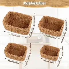 GENERICO - Set 4 Cestas De Almacenamiento Organizadoras Canastas Cestos CAFE BELUG