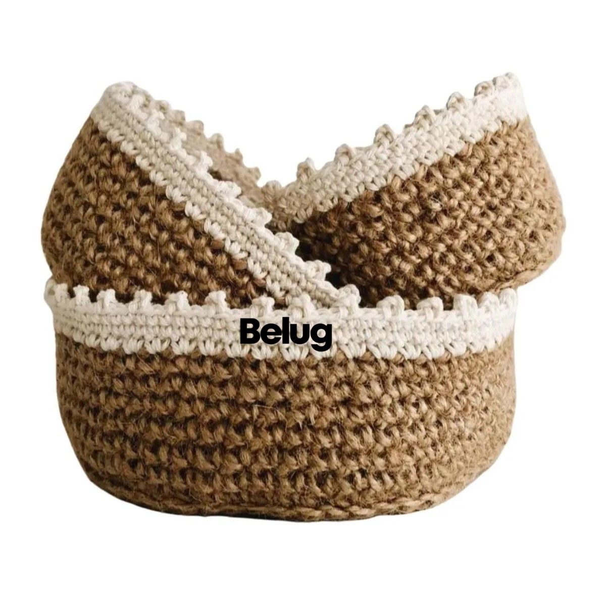 GENERICO - Set 3 Cesta Tejidas Yute Y Algodón Marrón MARRON BELUG