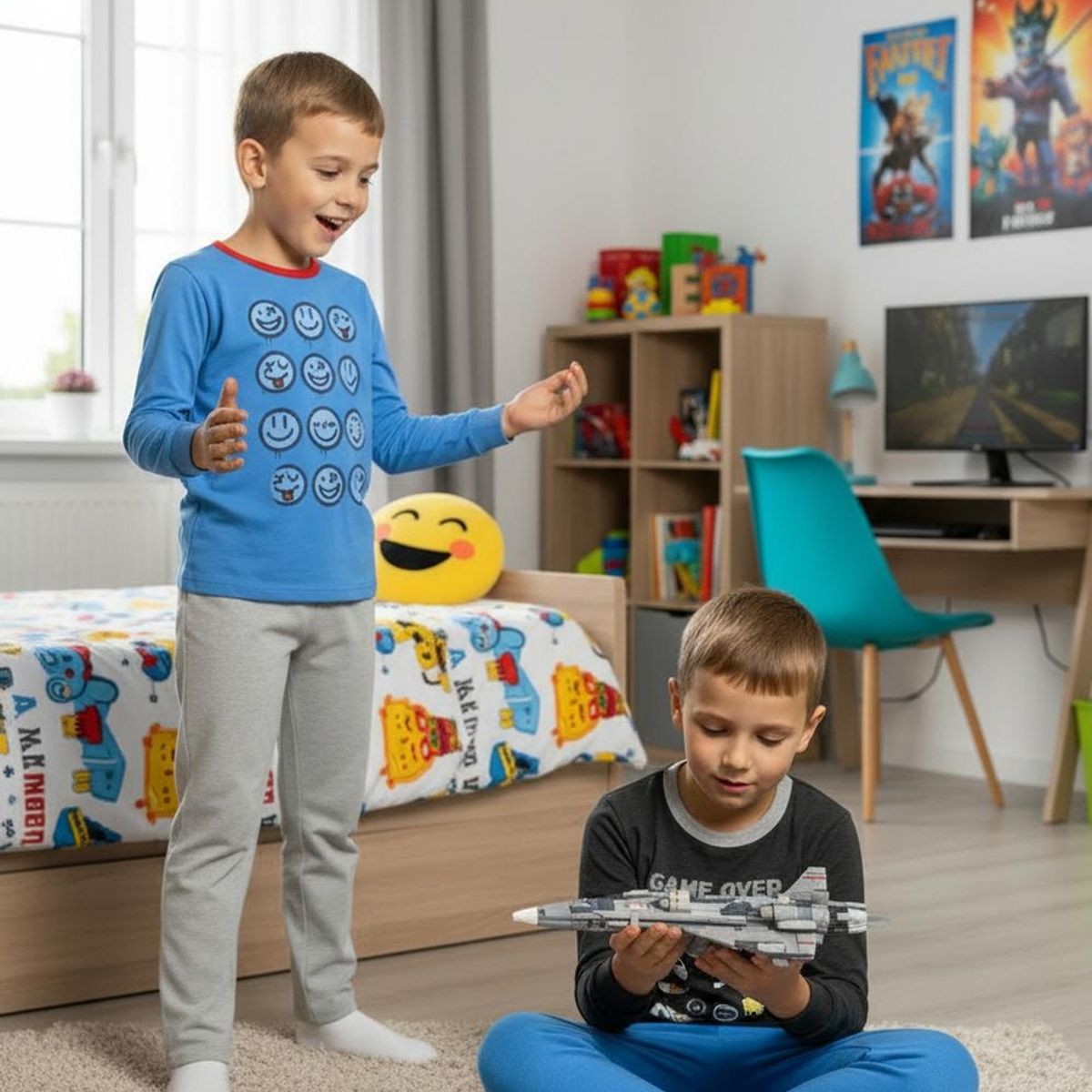 KOWHAI - Pack 2 Pijamas Algodón Niño Estampado Smile-Game
