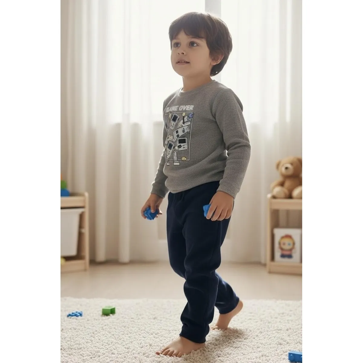 KOWHAI - Pijama Micropolar Niño Estampado Game Over