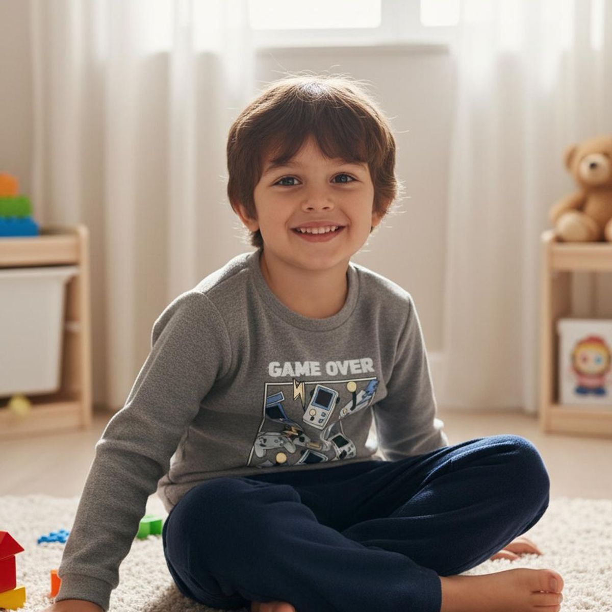 KOWHAI - Pijama Micropolar Niño Estampado Game Over