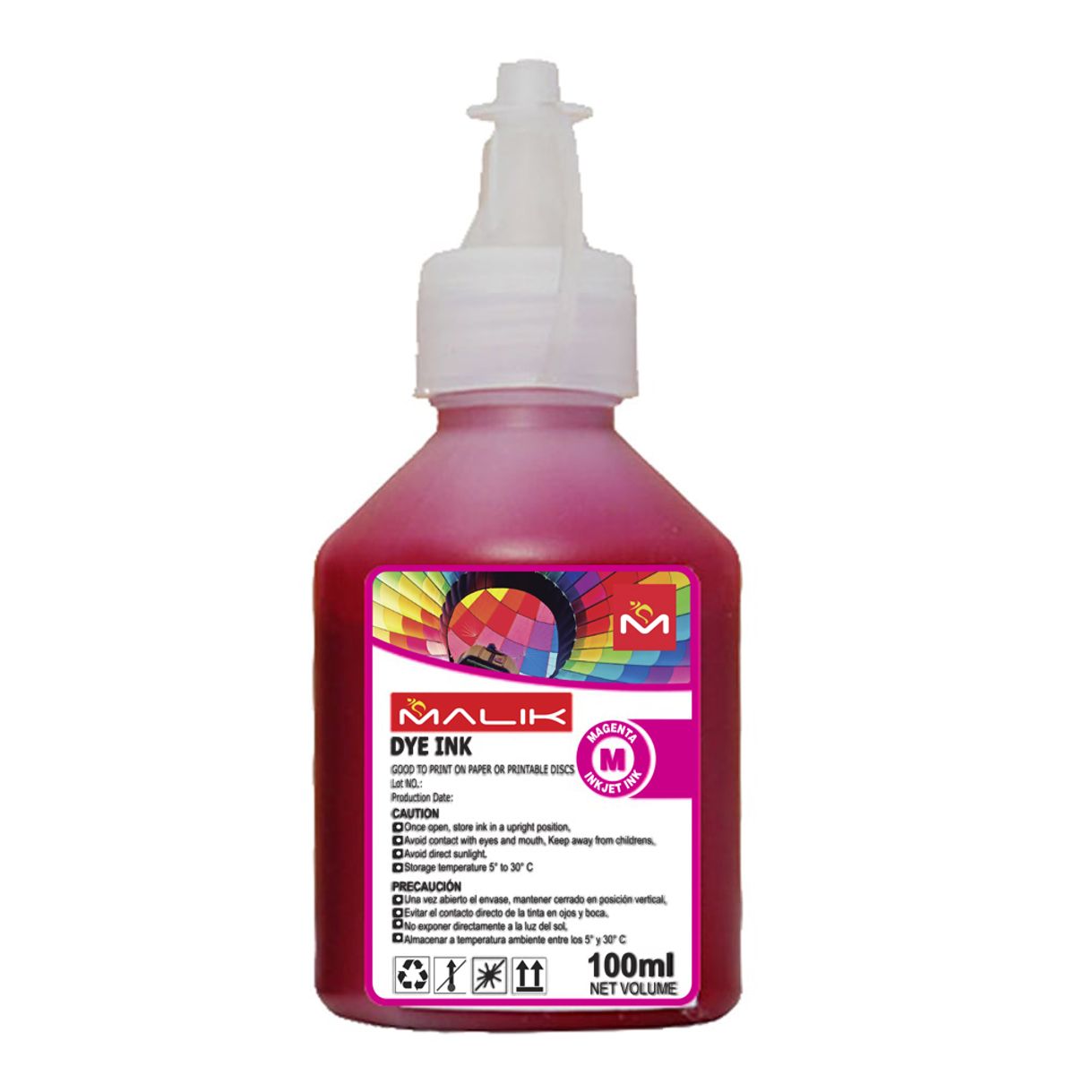 MALIK - Tinta Magenta 100ml con Botella  para E/tank L5290