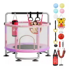 EASY FIT - Cama Elastica Trampolin Multifuncional 150x120 Rosada