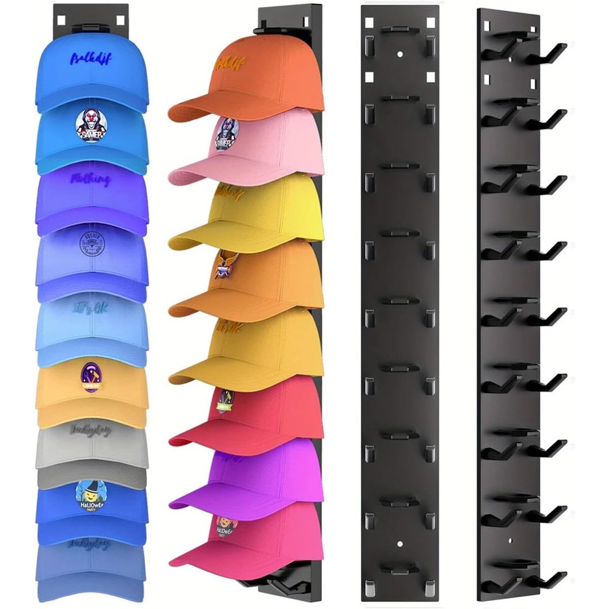 KUANGYE - 2 Pcs Gancho Organizador De Gorras Para Pared Percheros Porta