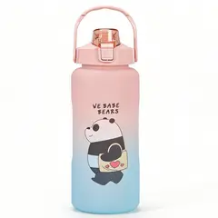 GENERICO - Botella Deportiva de Gran Capacidad Panda Degradado Rosa-Azul