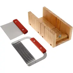 KUANGYE - Molde De Madera Para Jabón Con Cortador + 2 Cuchillas