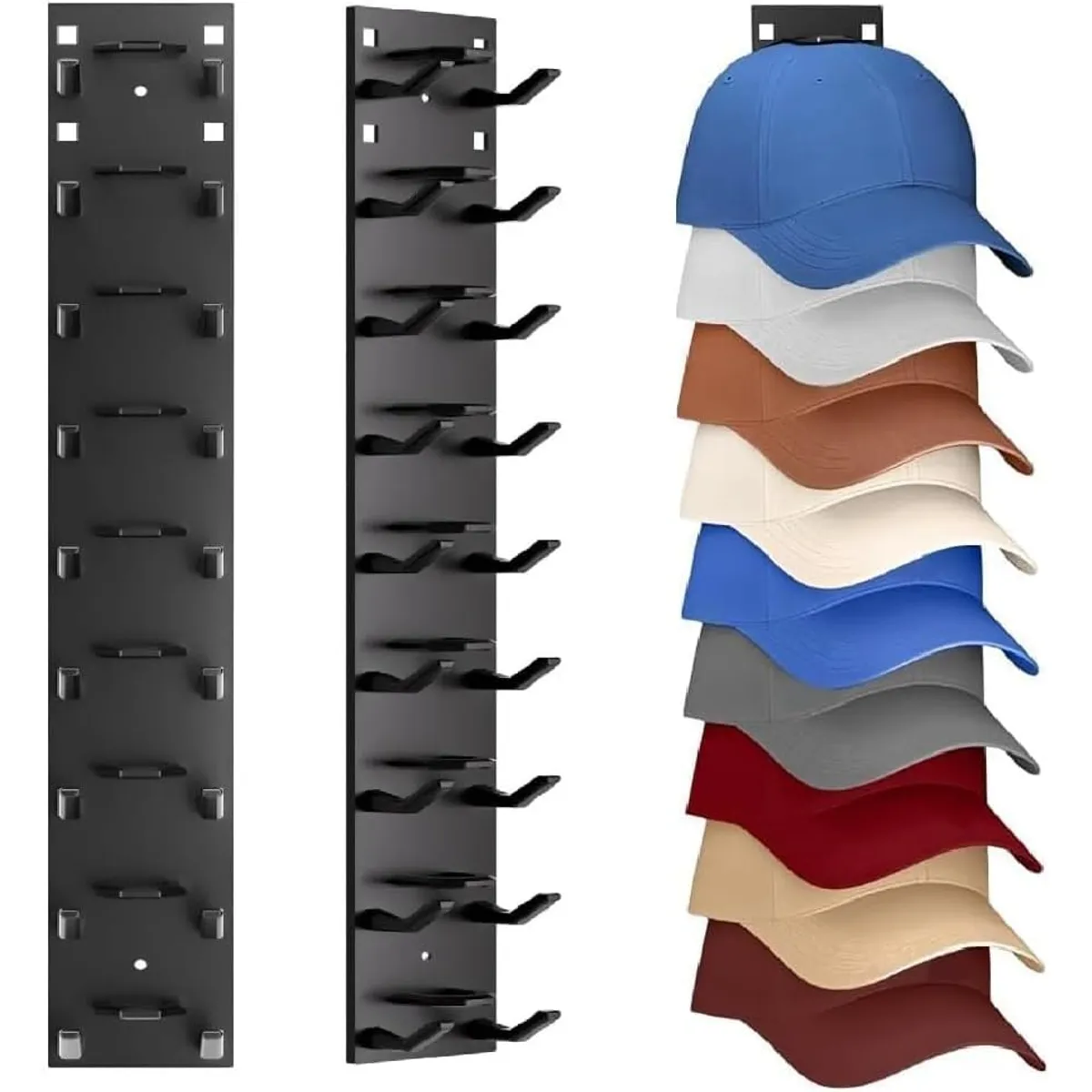 KUANGYE - 2 Piezas Gancho Organizador De Gorras, Colgador Gorros Pared
