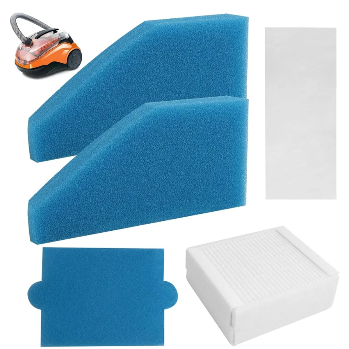 GENERICO - Juego De 5 Filtros Para Aspiradora Compatible Thomas 787241