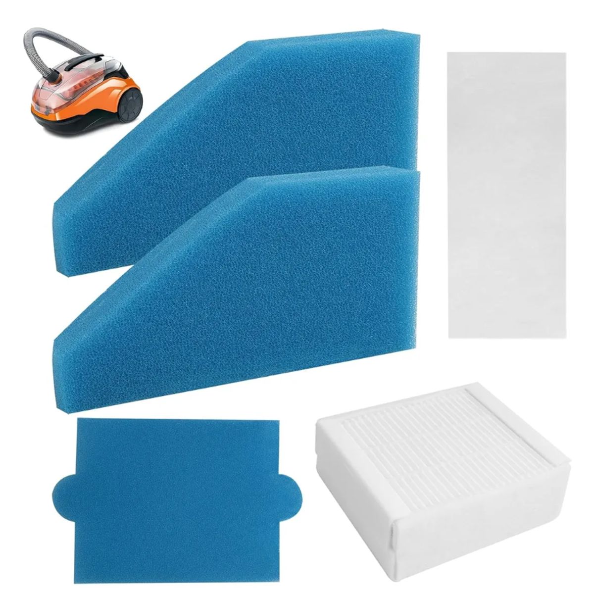 GENERICO - Juego De 5 Filtros Para Aspiradora Compatible Thomas 787241