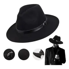 KUANGYE - Sombrero Gorro Elegante Jazz Con Broche Gorra Gorro Clásico