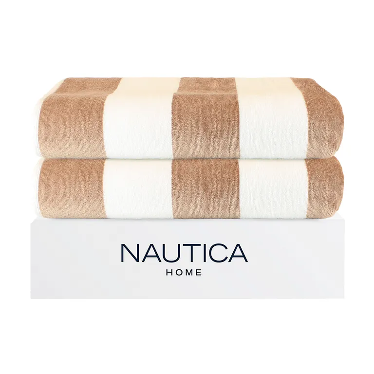 2 Toallas de Playa Home 100% algodon 163x81cm CABANA beige