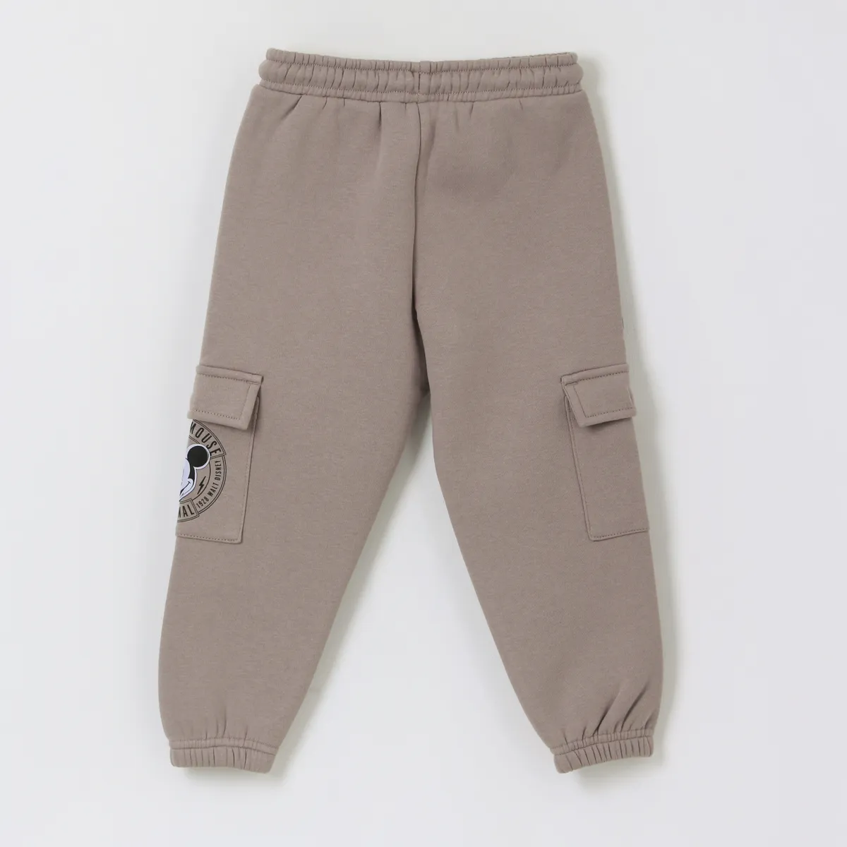 DISNEY - Pantalón de Buzo Niño Bolsillos Laterales Mickey Café Disney