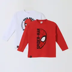 MARVEL - Bipack Polera Manga Larga Niño Spiderman Rojo