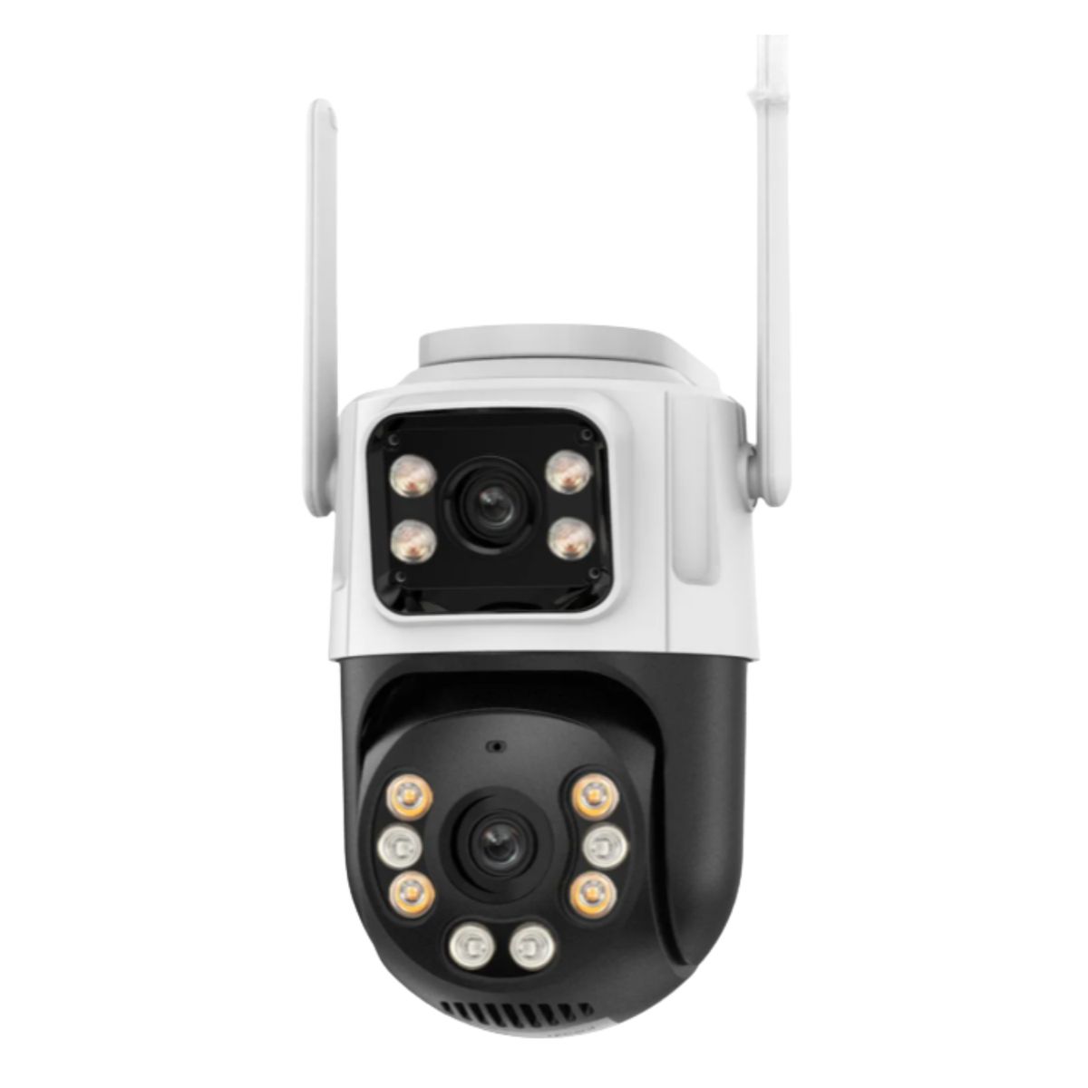 GENERICO - Camara De Seguridad Doble Ip66 2 Antena Wi-fi 360° App Icsee Blanco