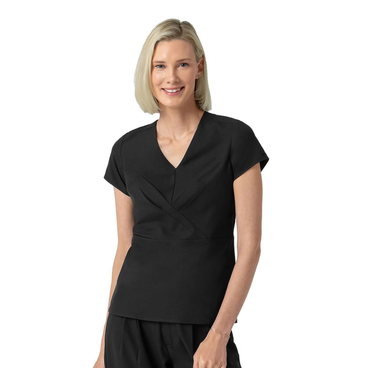 WONDERWINK - BLUSA CLÍNICA MUJER ESCOTE V 6266 BLACK