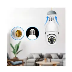 GENERICO - Cámara De Seguridad Wifi Tipo Ampolleta Vigilancia 360° Blanco