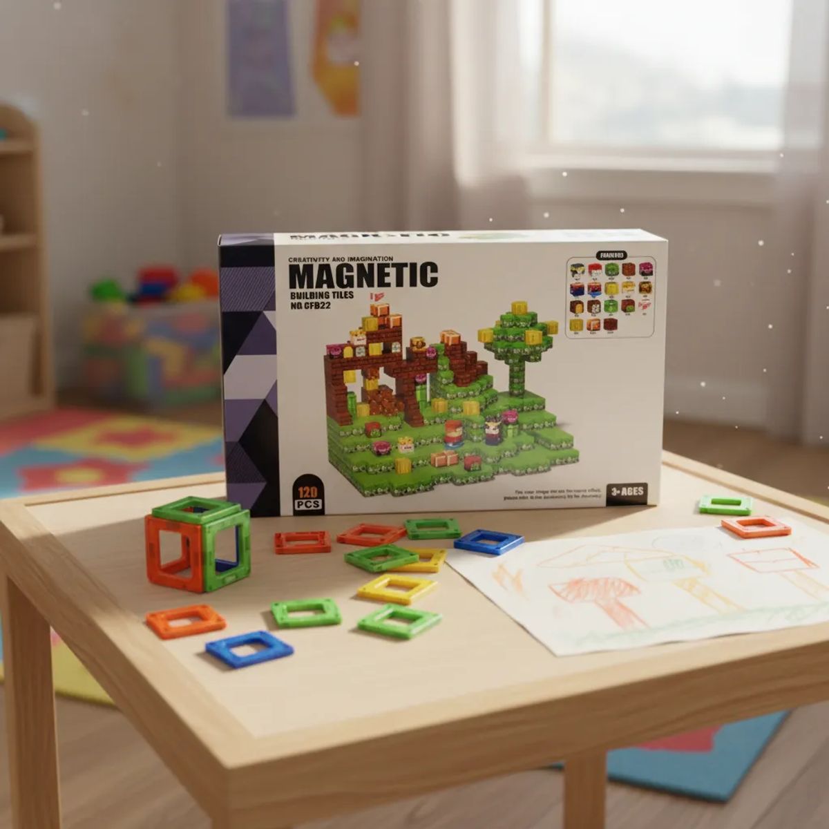 GENERICO - Set 100 Piezas Cubos Magnéticos - Bloques Imanes 3D Educativos