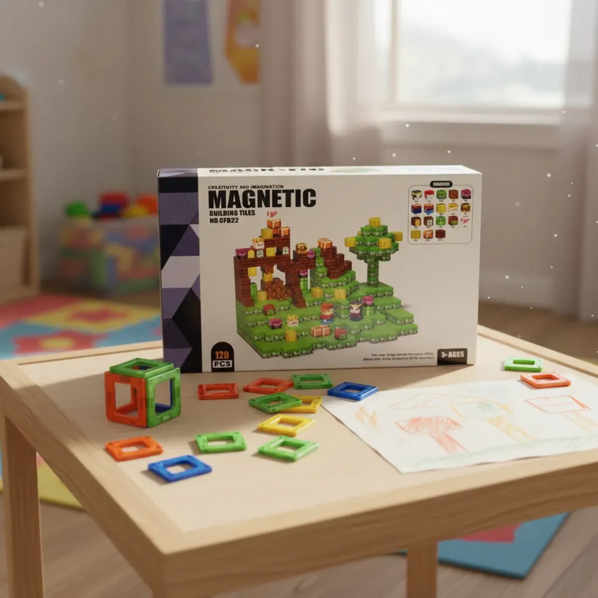 GENERICO - Set 100 Piezas Cubos Magnéticos - Bloques Imanes 3D Educativos