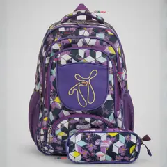 UTILISIMO - Mochila Escolar Bolso Con Estuche 43Cm Tela Oxford Niña Beautiful Flowers