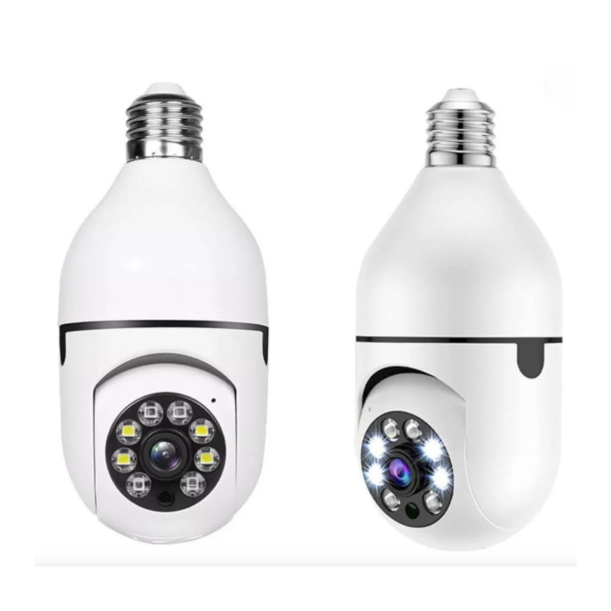 GENERICO - Cámara De Seguridad Wifi Tipo Ampolleta  Vigilancia 360° Blanco Yoosee App