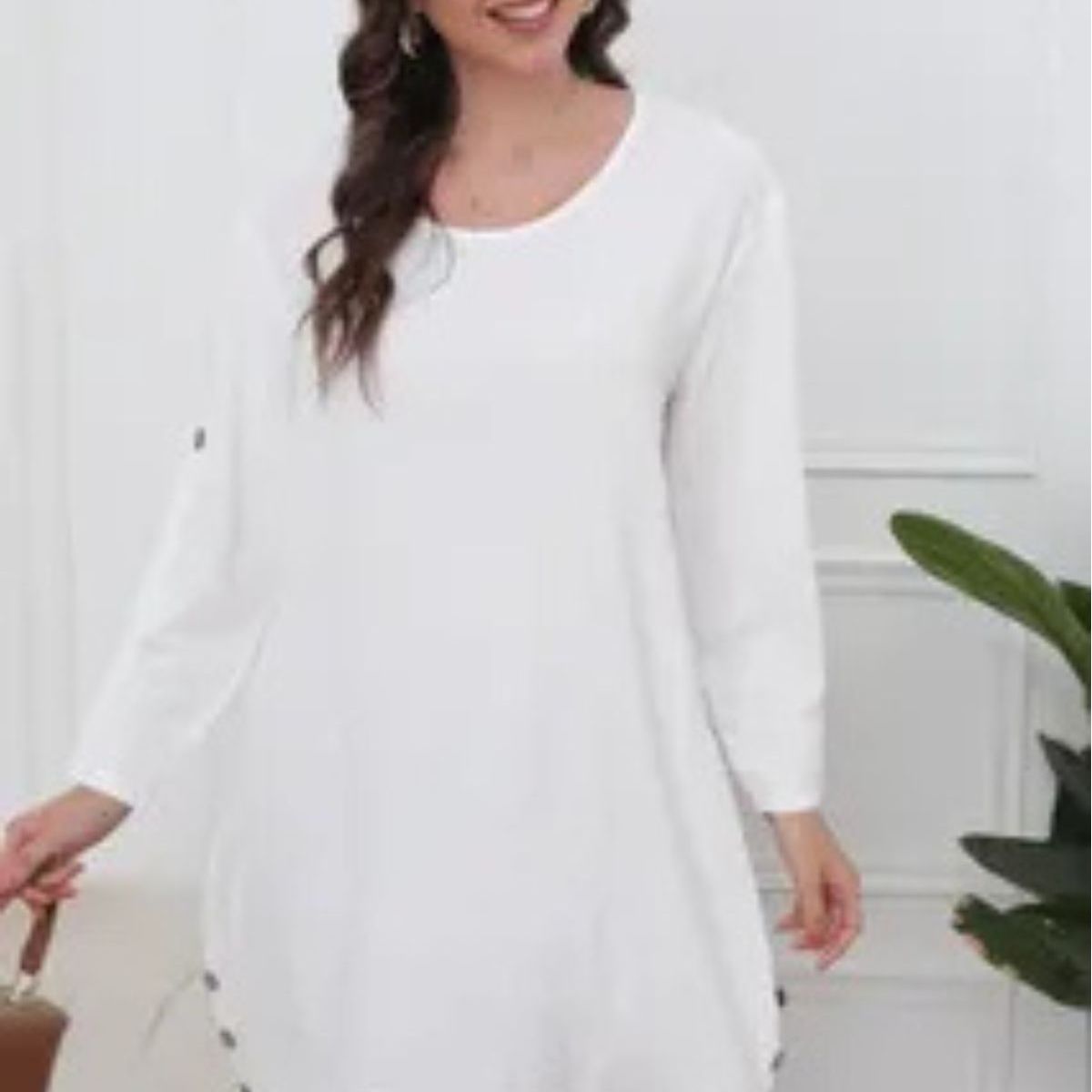 LOOK SHOP - Vestido Corto Mujer Algodón. Caída Liviana. Colores Lisos 0071