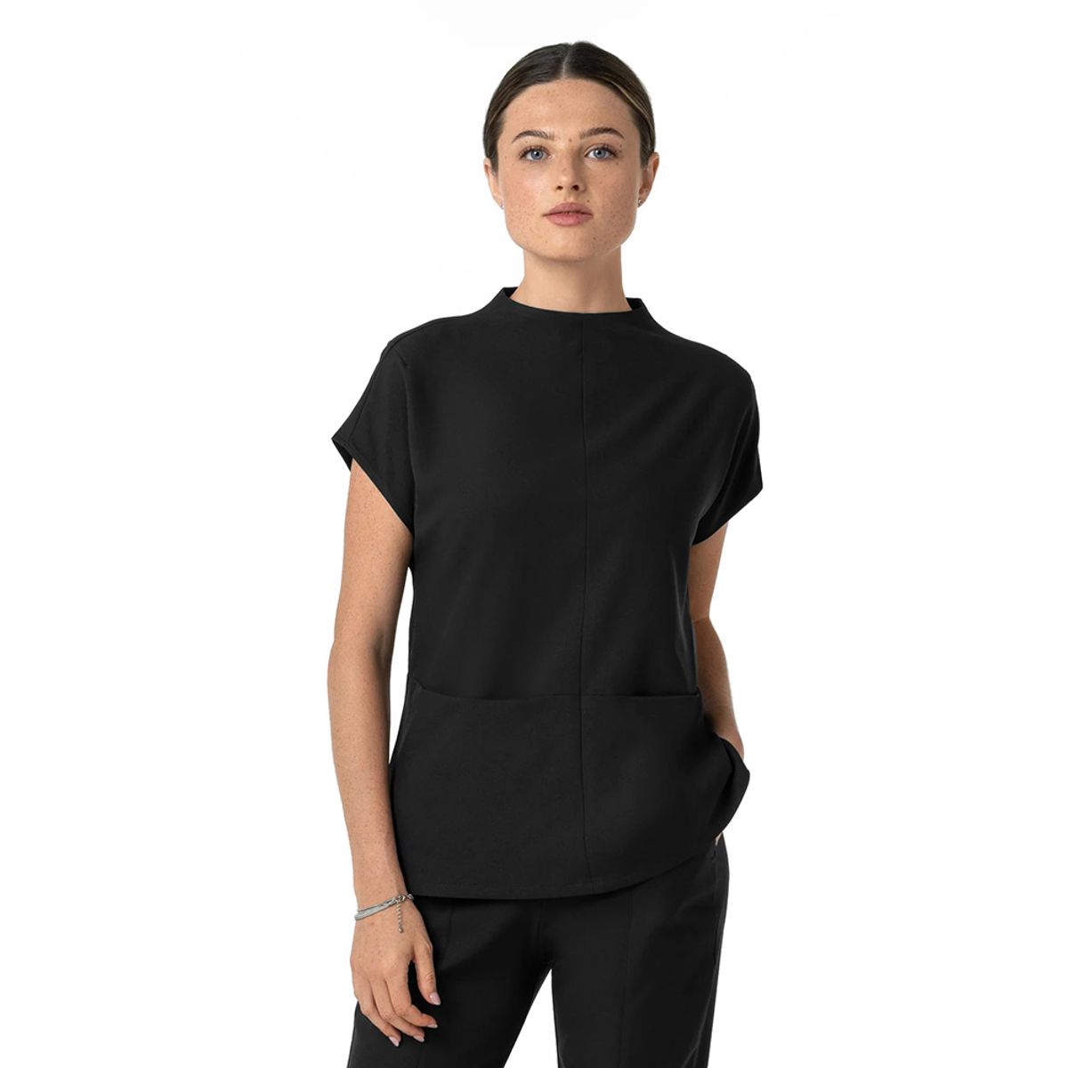WONDERWINK - BLUSA CLÍNICA MUJER ESCOTE ALTO 6166 BLACK
