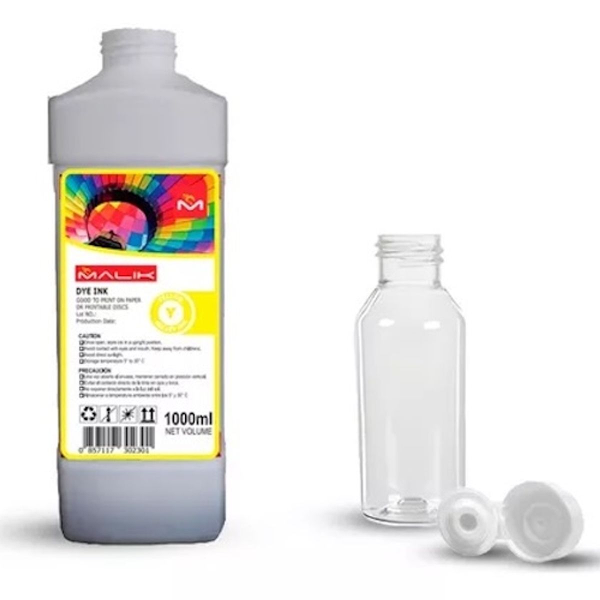 Tinta Amarillo 1 Litro con Botella GT53 para Hp ST 520, marca MALIK - Foto Principal