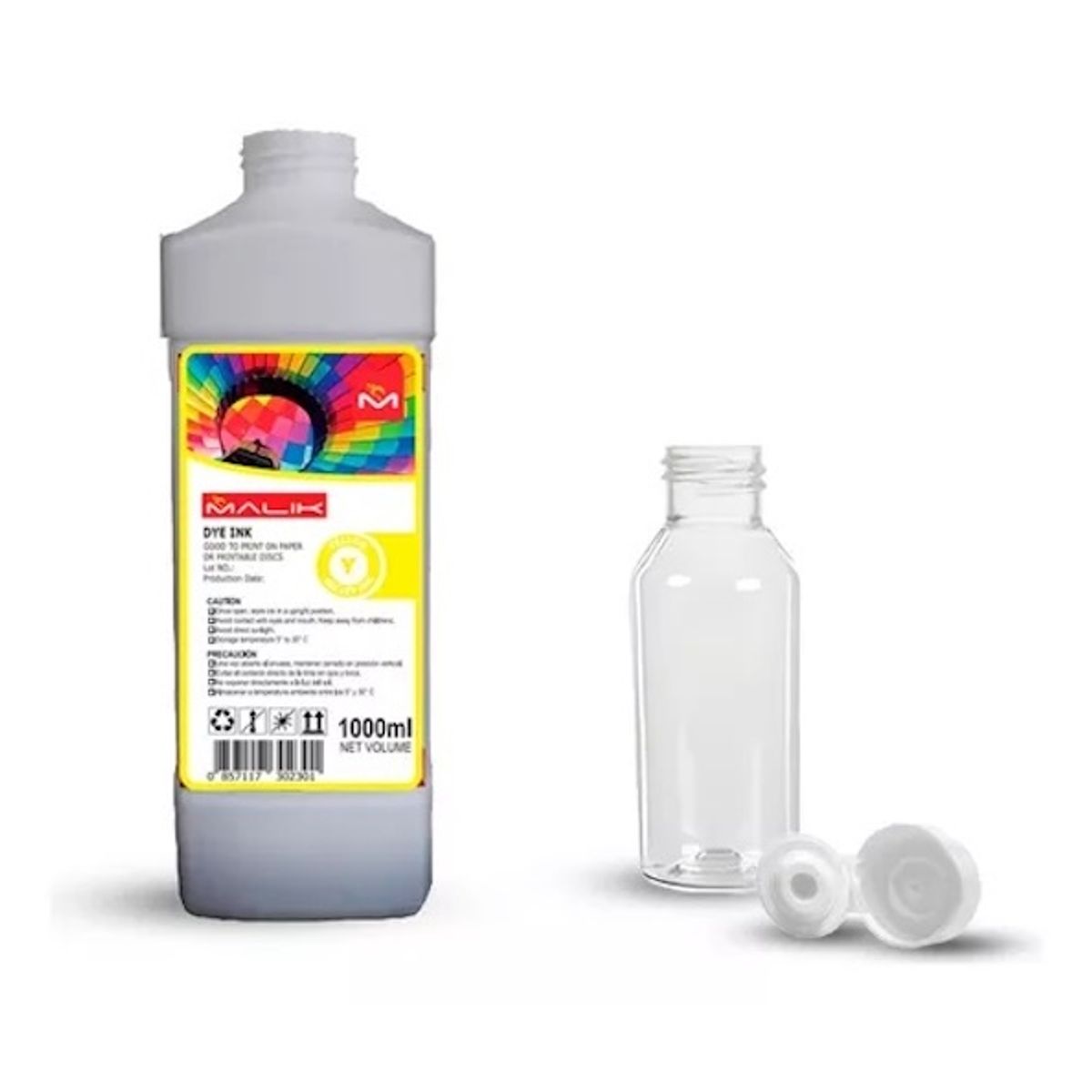 Tinta Amarillo 1 Litro con Botella GT53 para Hp ST 520, marca MALIK - Foto Principal