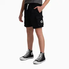CONVERSE - Short Heritage Cargo Niños Negro