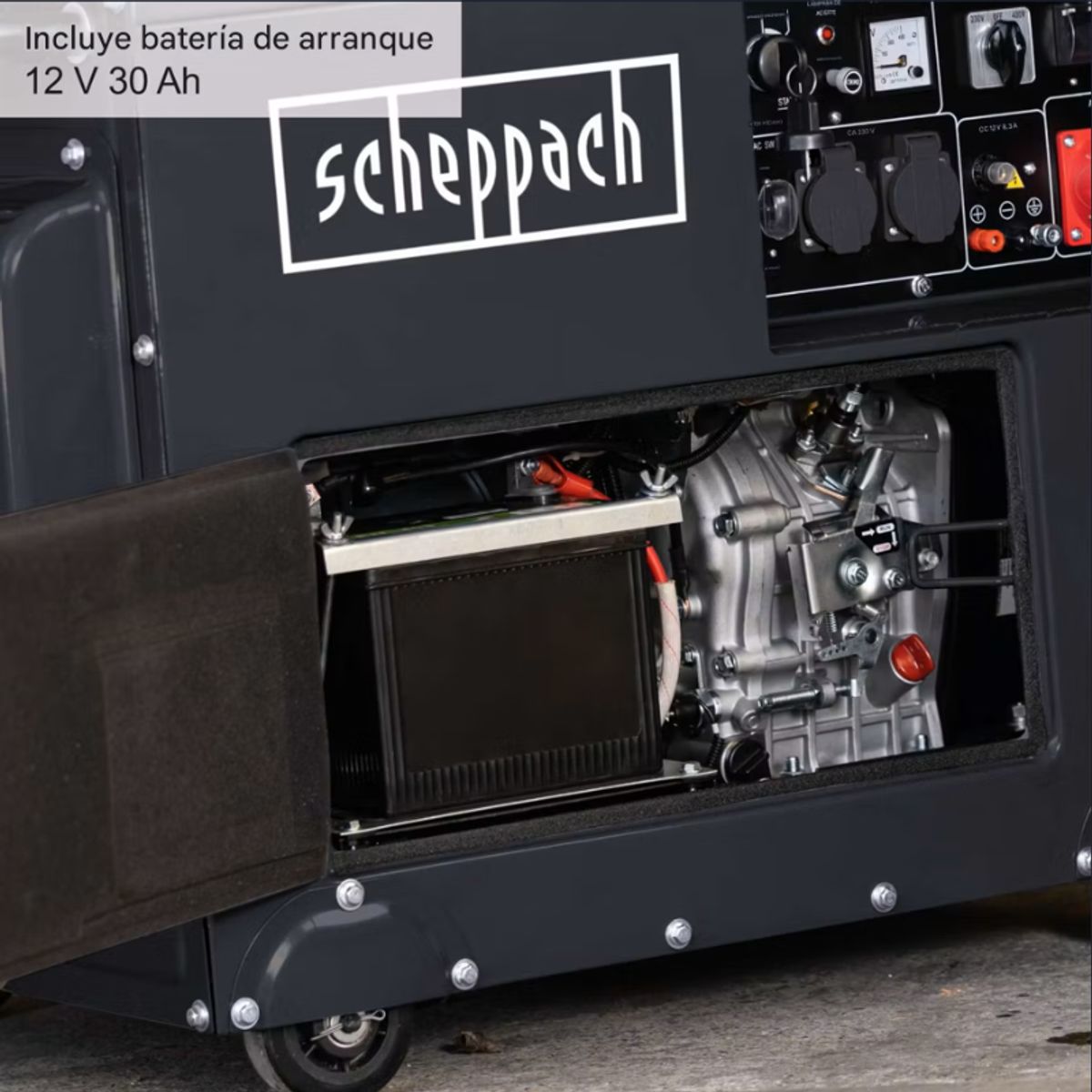 SCHEPPACH - Generador Diésel 5000W Arranque Eléctrico 230400V  Scheppach