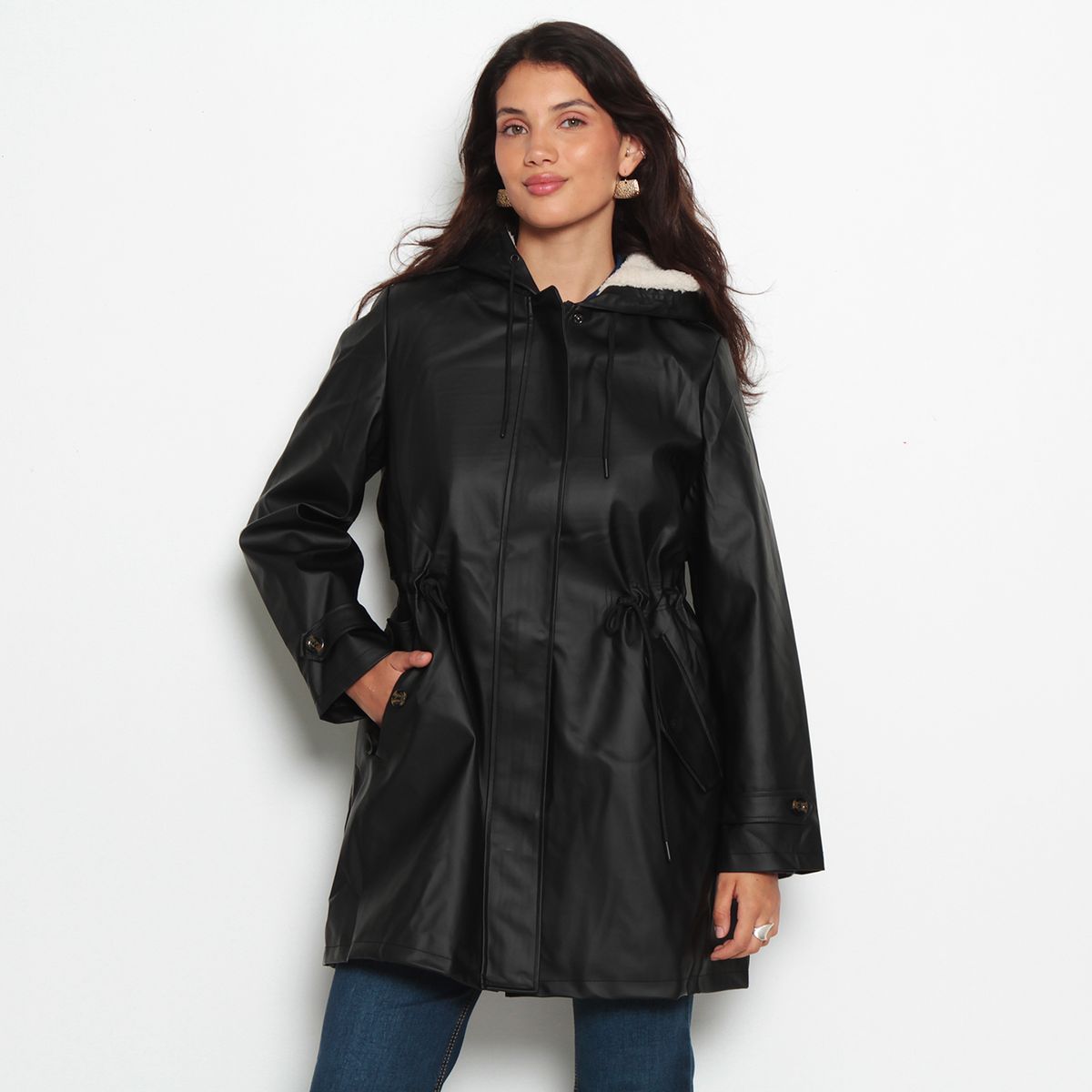 WADOS - CHAQUETA MANGA LARGA CON CAPUCHA CINTURA AJUSTABLE Y BOLSILLOS